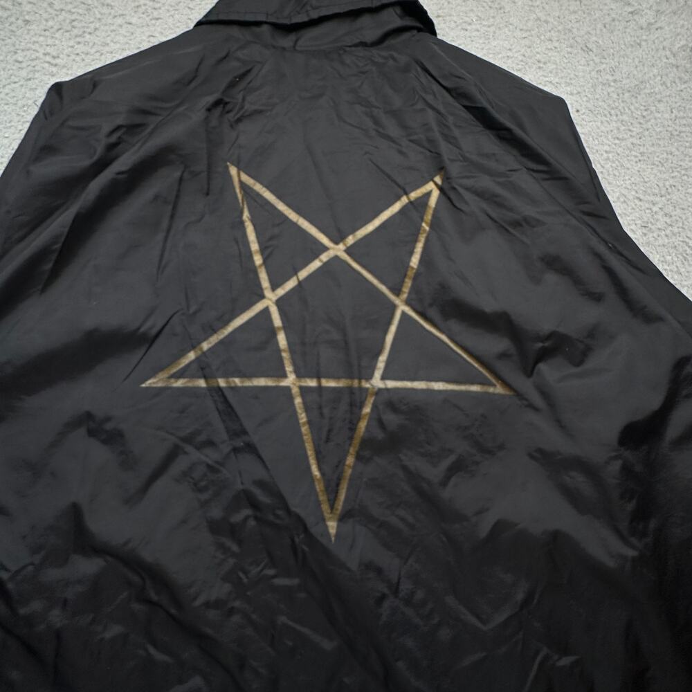 Thrasher Pentagram Coach Windbreaker Jacket Mens XL Black Gold Lined Snap Button - Picture 9 of 16